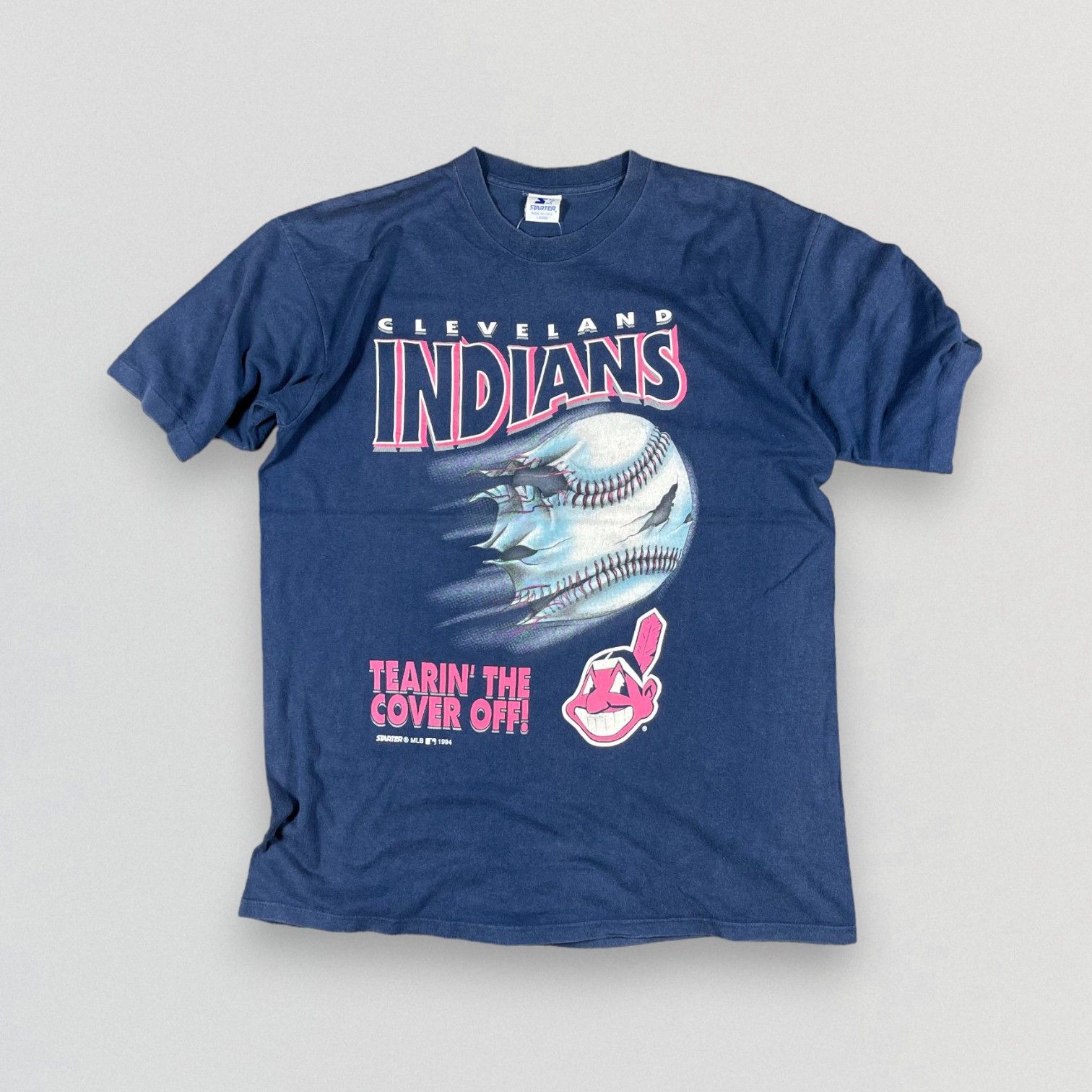 MLB Vintage 90s Cleveland Indians T-shirt Size US L / EU 52-54 / 3 - 1 Thumbnail