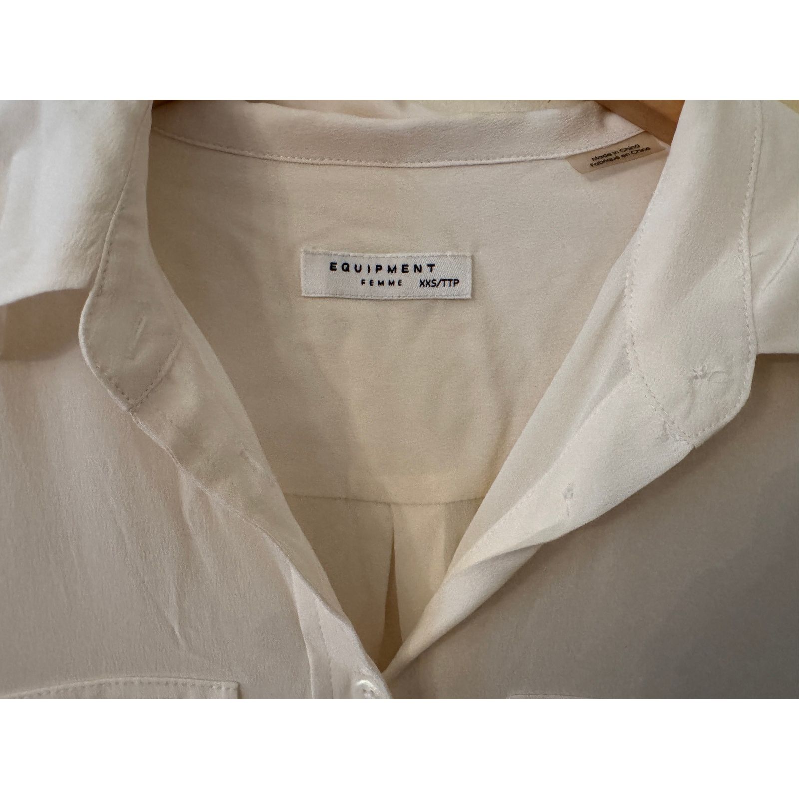 Equipment Equipment Short Sleeve Silk Ivory Ladies XXS Size L / US 10 / IT 46 - 2 Thumbnail
