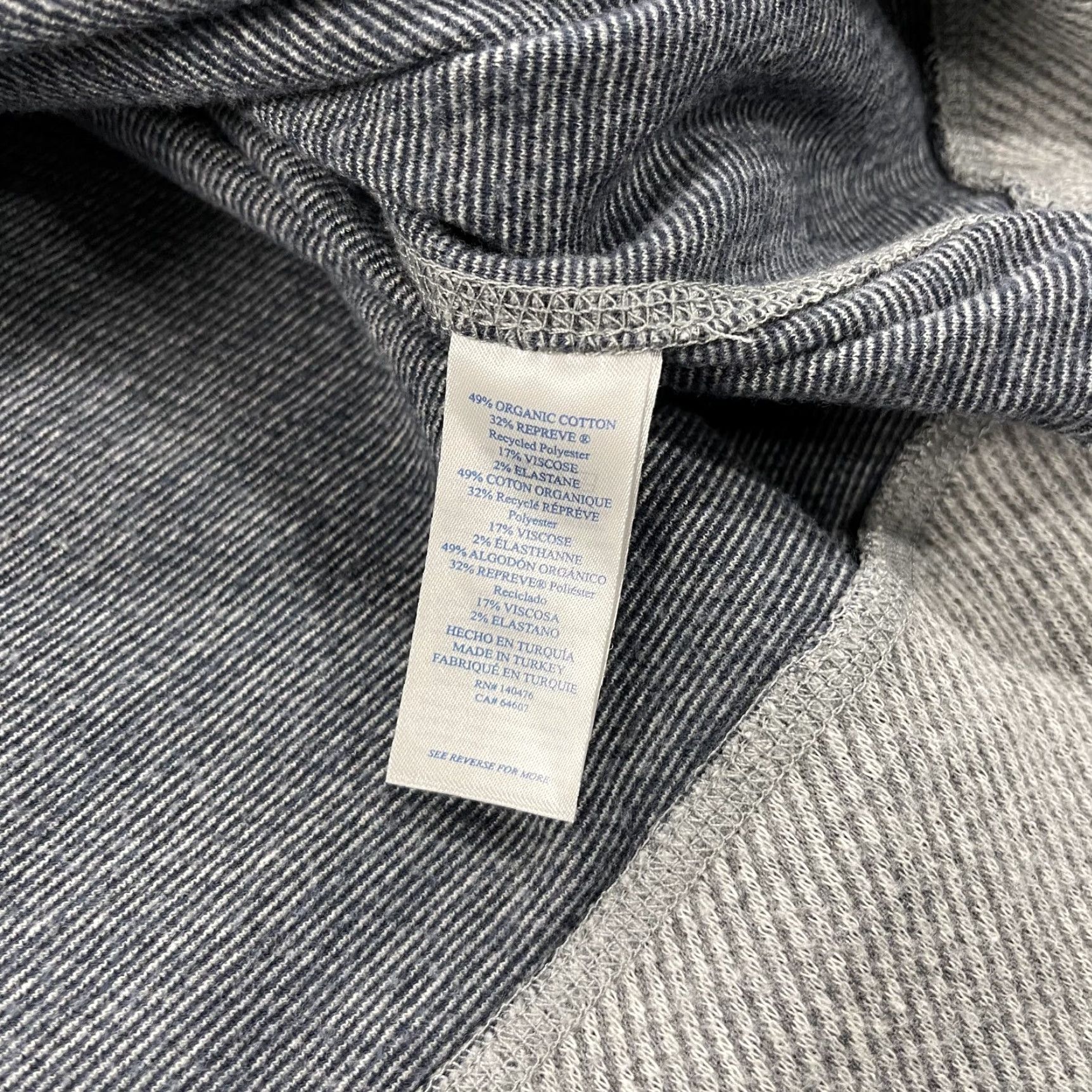 Faherty Faherty Hoodie Mens XL Gray Legend Pullover Sweatshirt Drawstring Casual Pattern: Striped Size US XL / EU 56 / 4 - 5 Thumbnail