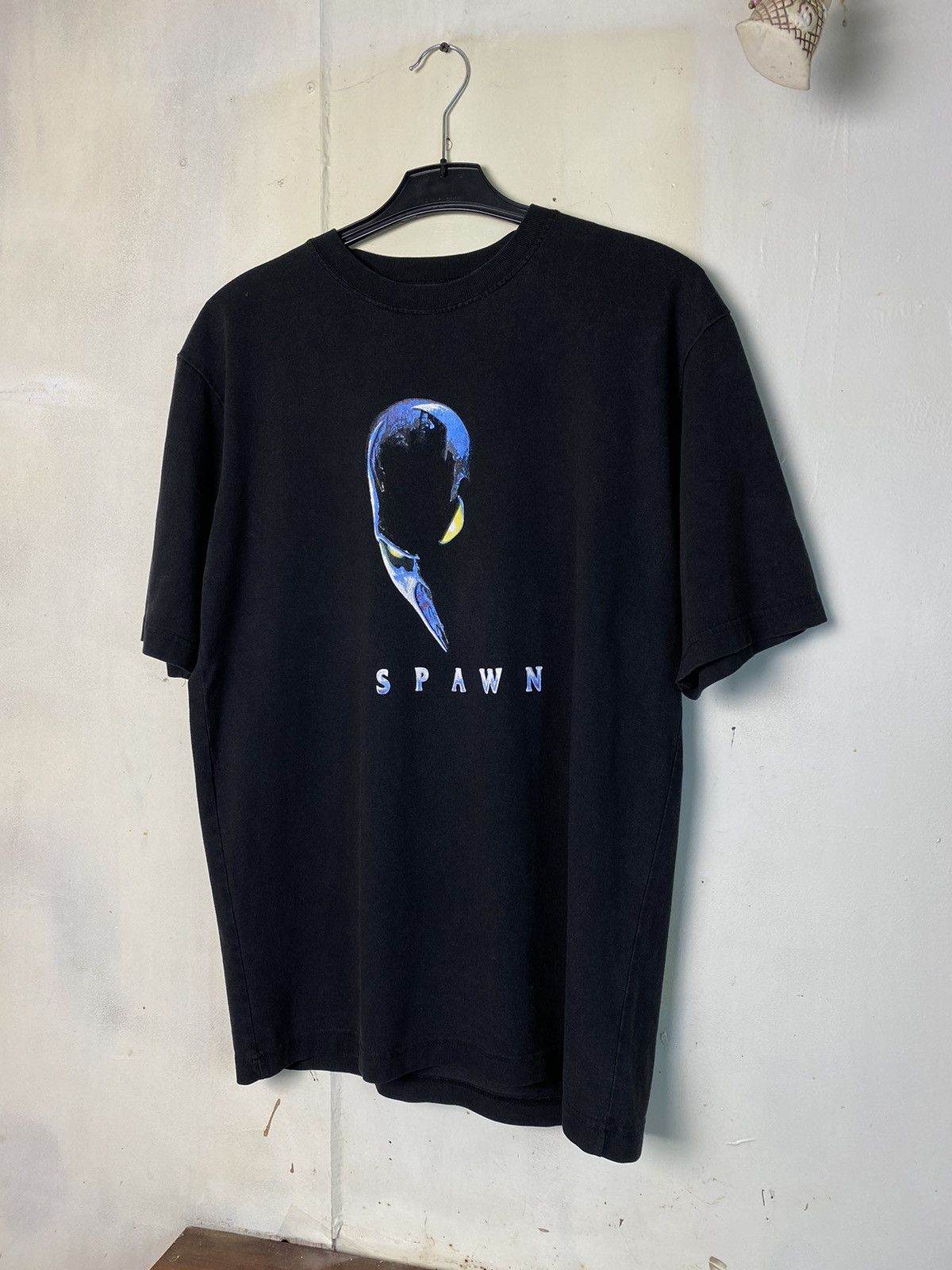 image of Avant Garde x Movie Spawn Vintage Central Y2K Avnat Garde Big Logo T-Shirts in Black (Size Large)