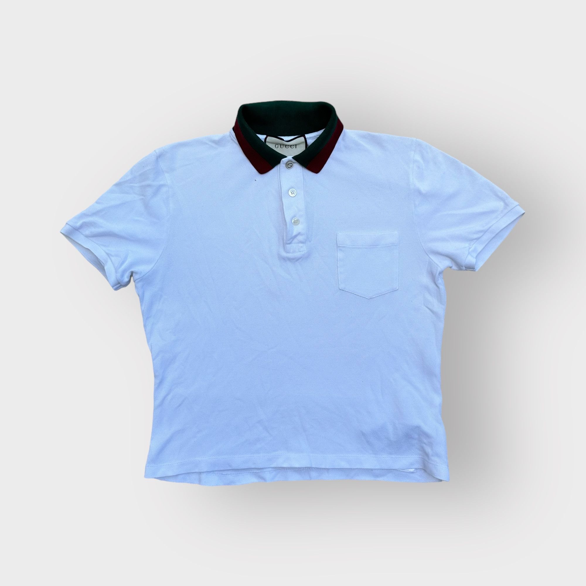 Gucci Gucci Polo T-Shirt Web Collar White Classic Size M / US 6-8 / IT 42-44 - 1 Thumbnail
