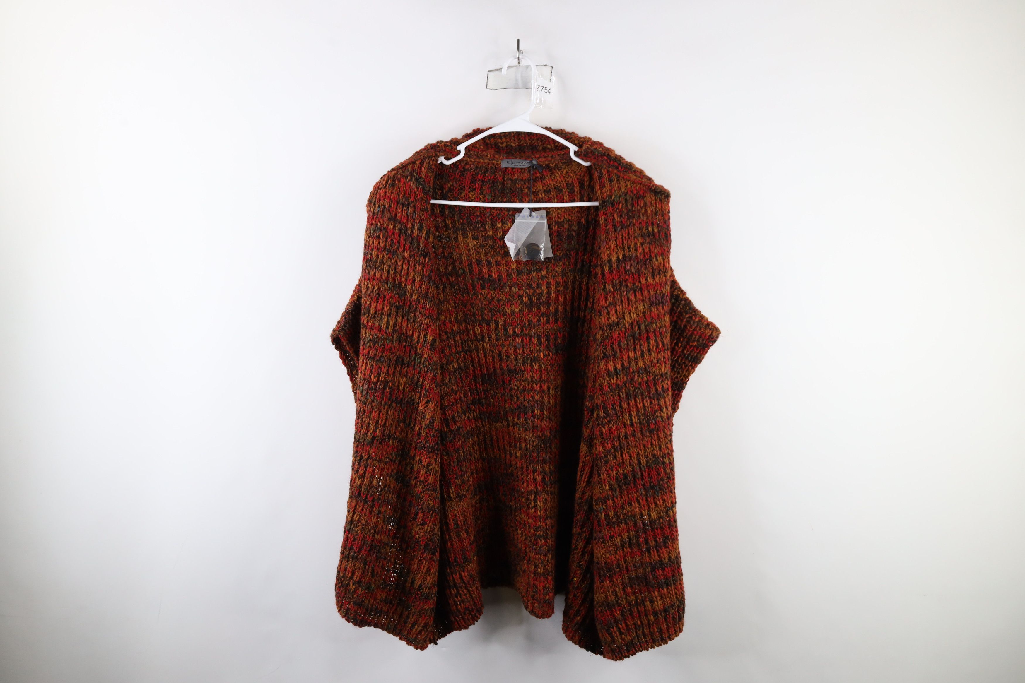 Vintage Deadstock Vintage Y2K Streetwear Knit Cape Cardigan Sweater Size ONE SIZE - 7 Thumbnail
