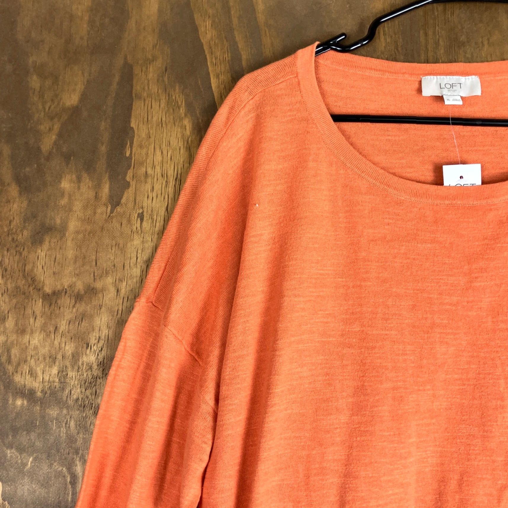 Loft LOFT Outlet Womens Sweater Orange Thin Crew Neck Long Sleeve Front Tie XL Pullover Knit Casual Workwear Mens? Size XL / US 12-14 / IT 48-50 - 4 Thumbnail