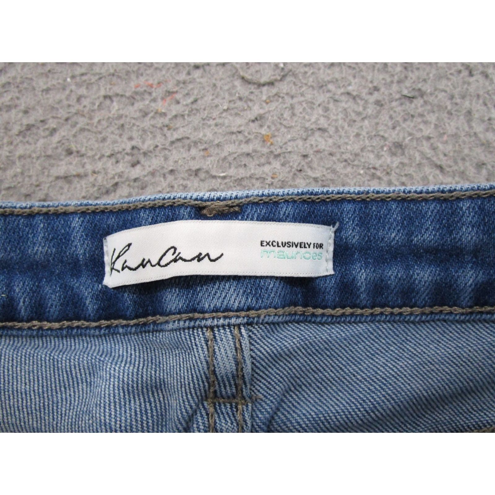 Vintage Kancan Maurices Button Fly High Rise Blue Stretch Denim Jean Shorts Size 24 Size 42" / US 20 - 2 Thumbnail