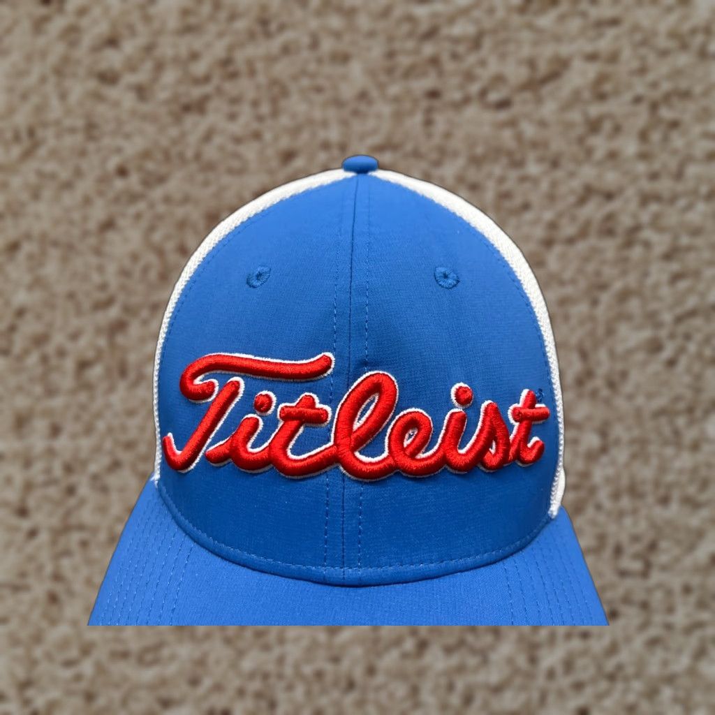 New Era New Era Hat Cap Fitted Adult Large Blue Polyester Blend Trucker Pro V1 Titleist Logo Hat Men L Blue Trucker Hat Size ONE SIZE - 1 Thumbnail