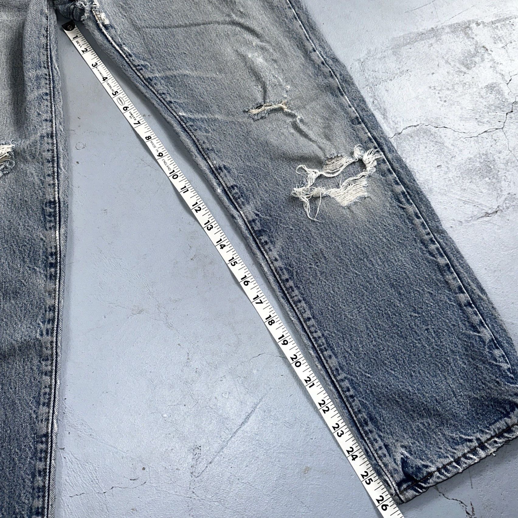 Levi's Levi's 501 Levis 501 Vintage 80s USA XX Straight Jeans 32x31 Thrashed Wash 30x26 Mens Regular Blue Denim Cotton Jeans 90s Theme Straight Vintage Men Size US 32 / EU 48 - 7 Thumbnail
