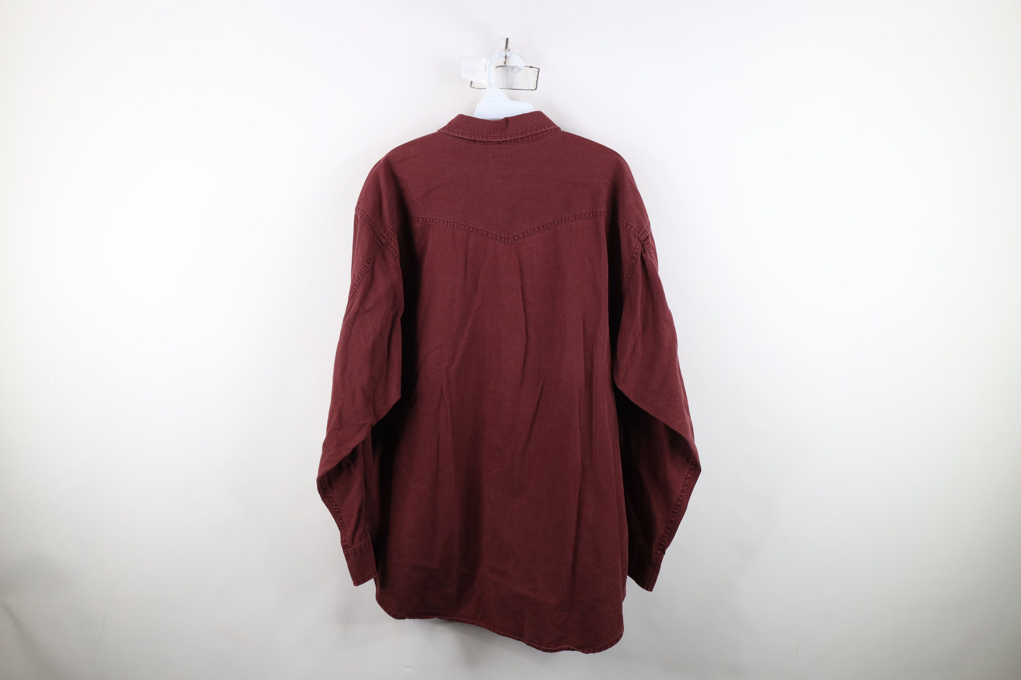 Gap Vintage 90s Gap Western Cowboy Snap Button Shirt Red Cotton Size US XL / EU 56 / 4 - 11 Thumbnail