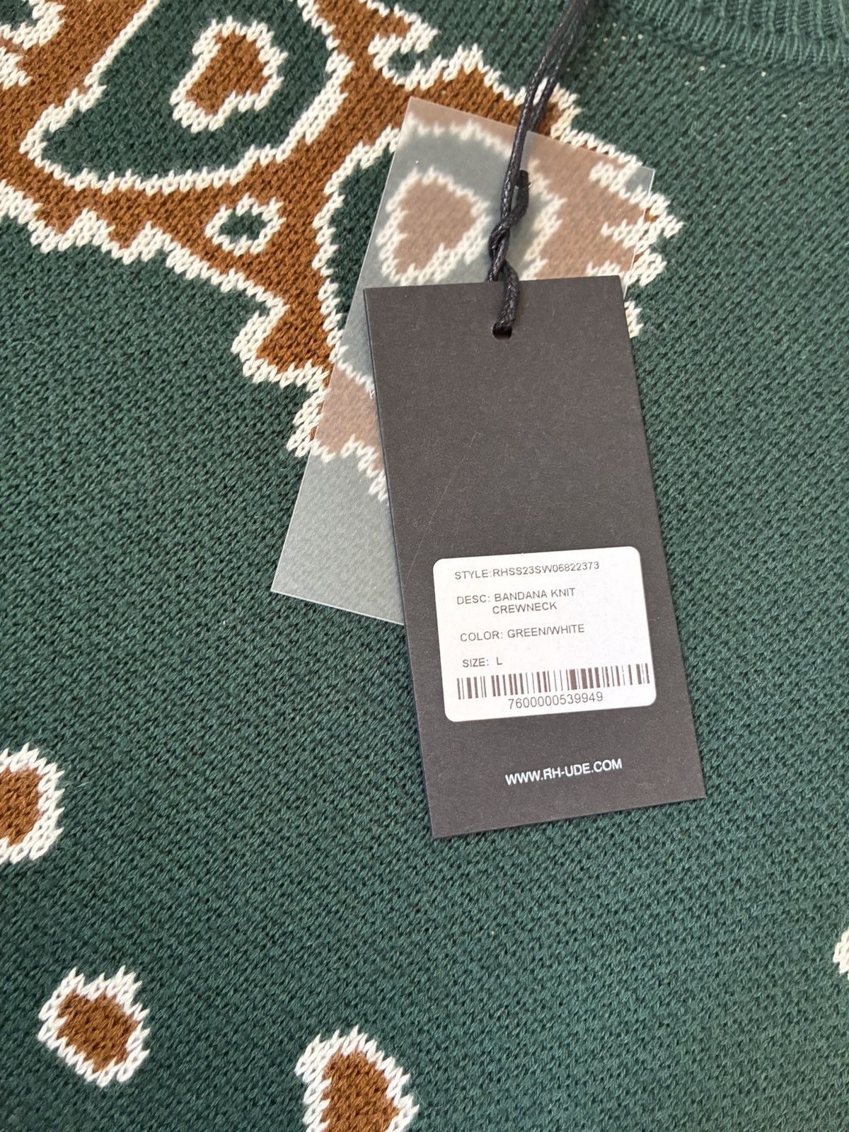 Rhude BANDANA KNIT CREWNECK "GREEN Size US L / EU 52-54 / 3 - 2 Thumbnail