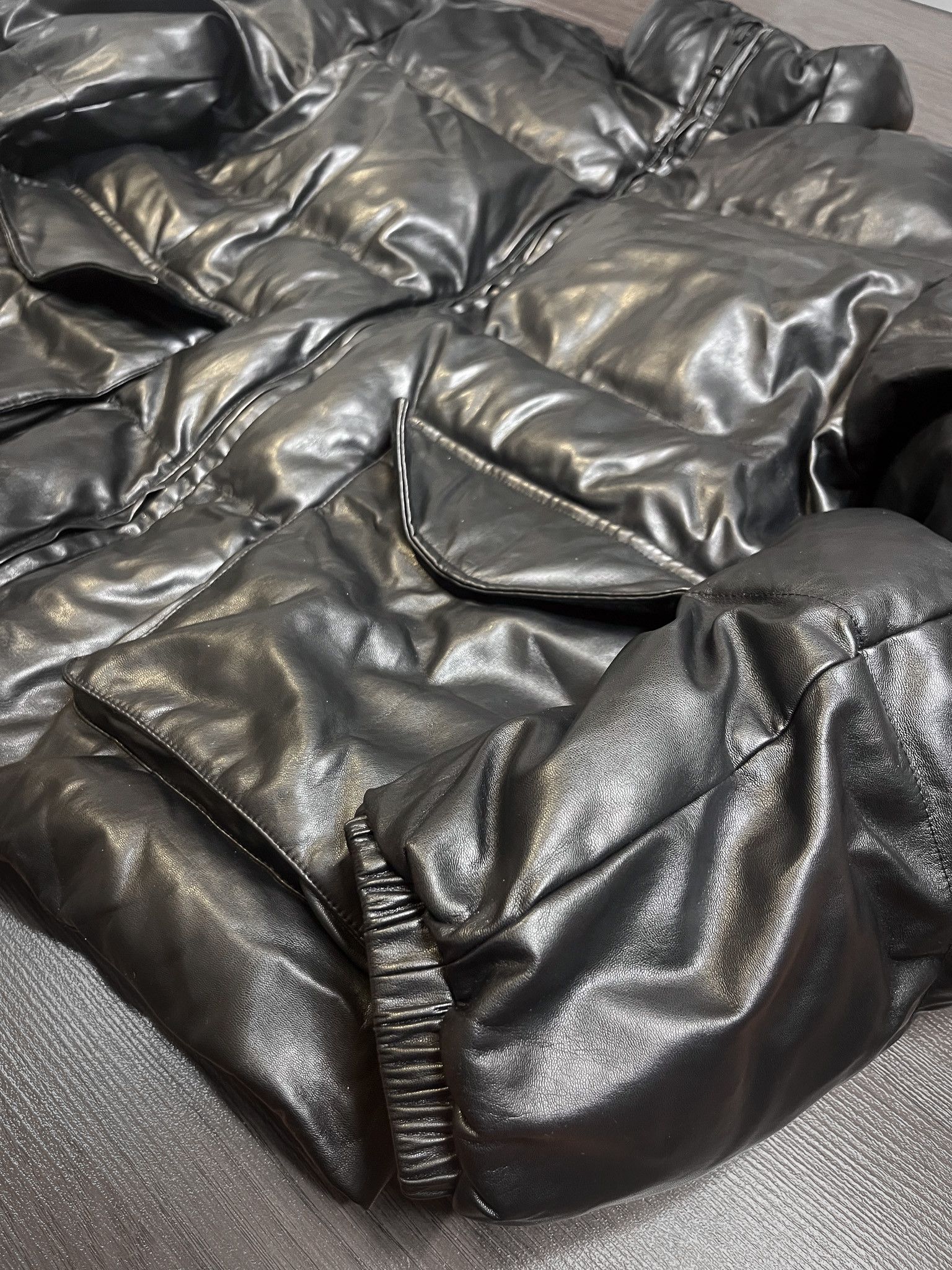 Simons Faux Leather Puffer Jacket Size US M / EU 48-50 / 2 - 4 Thumbnail