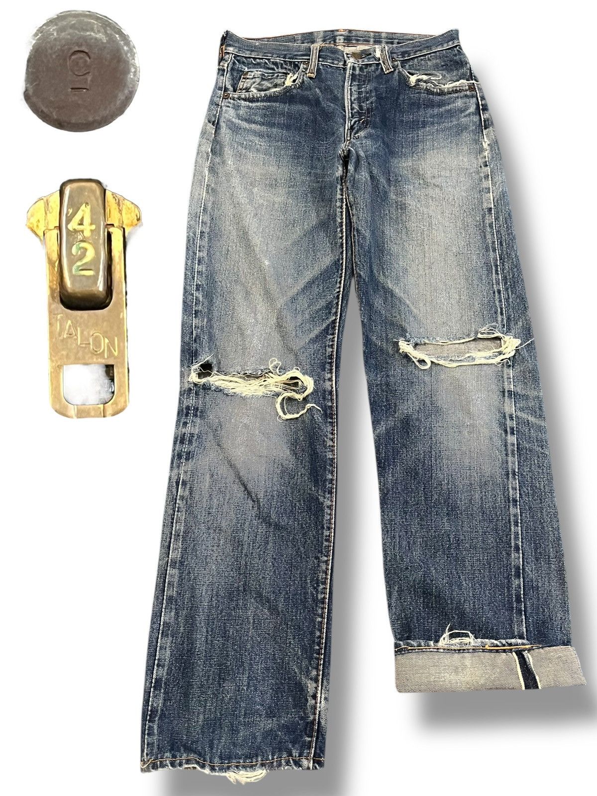 LVC × Levi's × Levi's Vintage Clothing Vintage Levi’s Selvedge Talon 42 Zipper Size US 29 - 1 Thumbnail