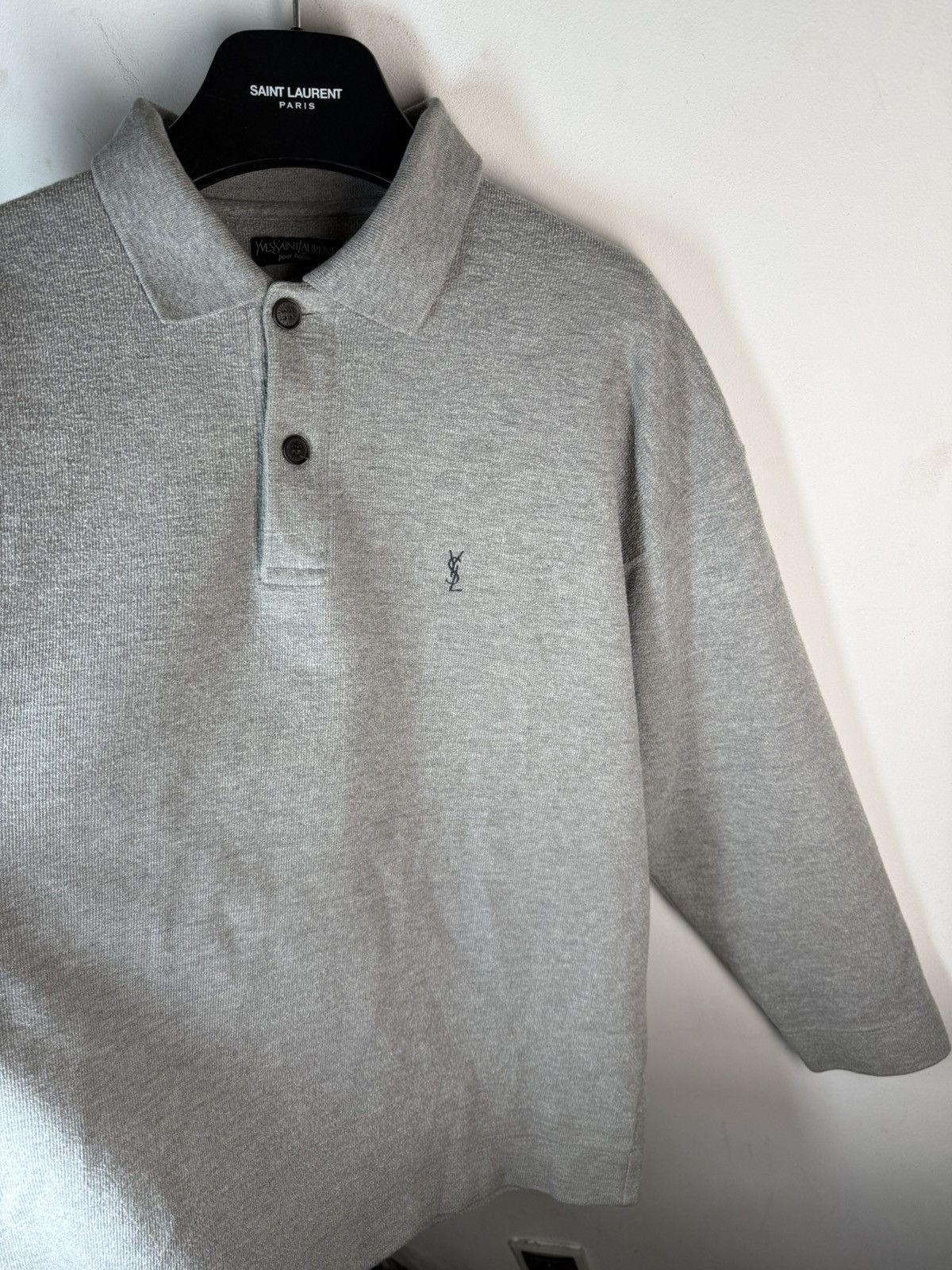 Yves Saint Laurent 90’s YSL Sweatshirt 1/4 Button YSL Sweater Size US L / EU 52-54 / 3 - 4 Thumbnail