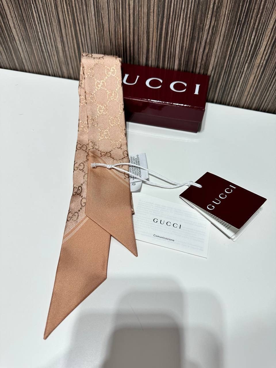 Gucci Gucci Silk Scarf Bandeau Monogram GG Pink New 100% Auth Size ONE SIZE - 11 Thumbnail