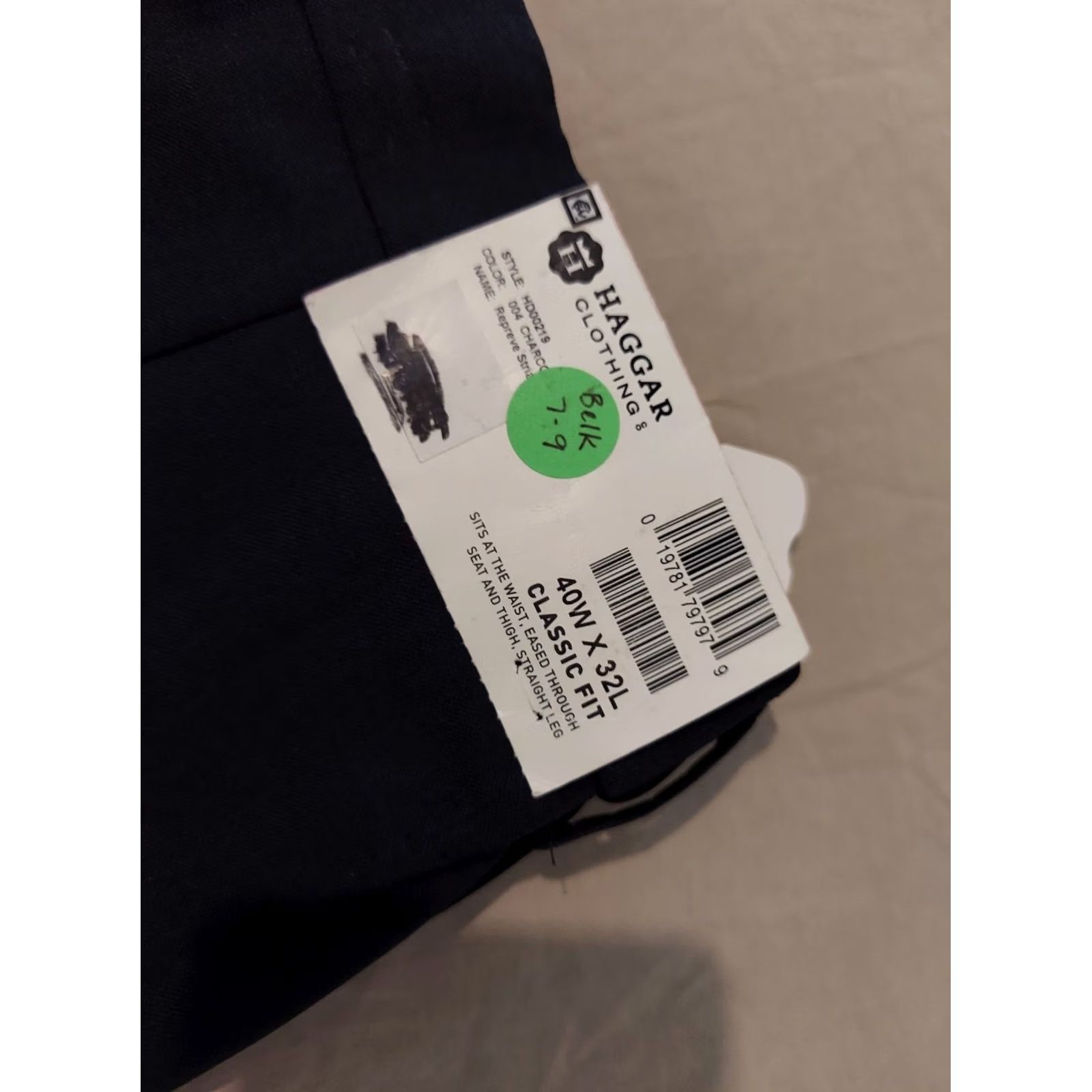Haggar Haggar Dress Pants Mens 40x32 Black Cotton Regular Trousers Chino Slack Style Size US 40 / EU 56 - 4 Thumbnail