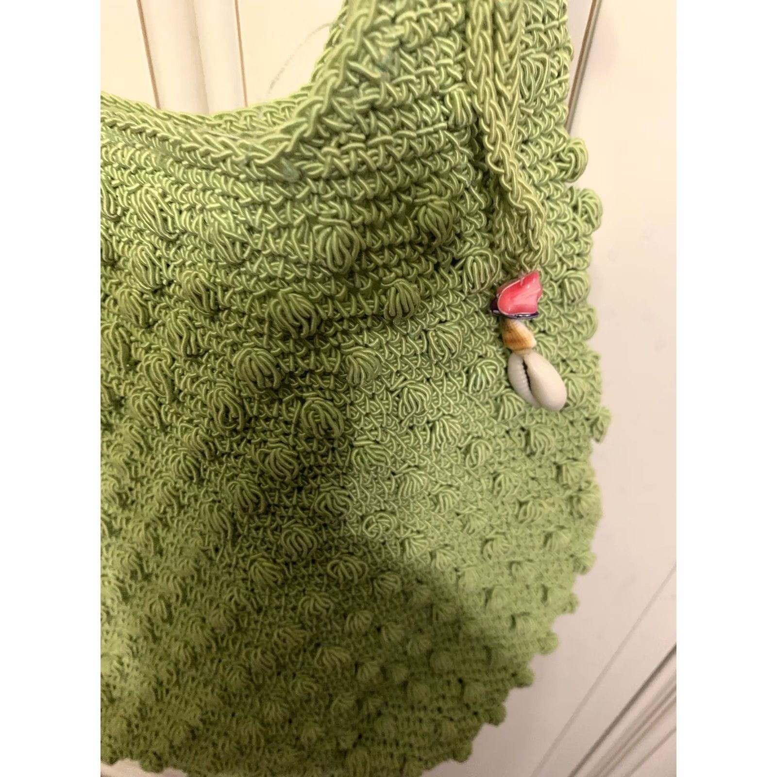 Vintage Womens Green Crochet Purse Snap Closure Handbag Size ONE SIZE - 5 Thumbnail