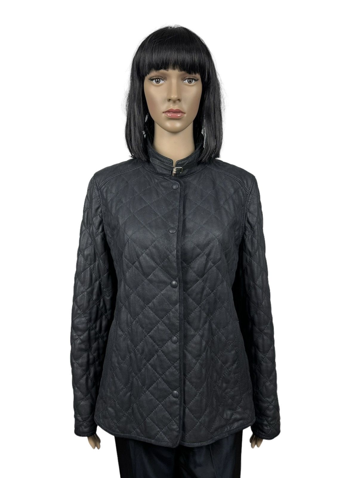 Designer Werner Christ Genuine Leather Quilted Jacket Women size 42 Size M / US 6-8 / IT 42-44 - 1 Thumbnail