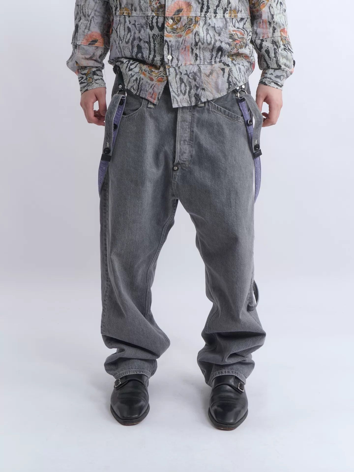 Junya Watanabe Junya Watanabe x Levi's Cement Gray Suspender Jeans XL Size US 36 / EU 52 - 2 Thumbnail