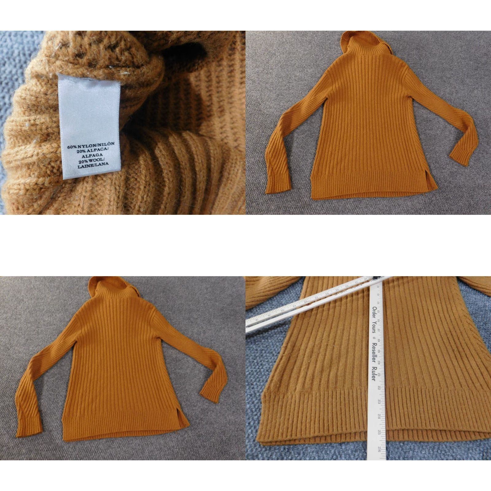 Ann Taylor Ann Taylor Sweater Cardigan Womens XS Brown Alpaca Wool Nylon Geometric Knit Stretch Turtleneck Pullover Casual Seasonal Classic Size XS / US 0-2 / IT 36-38 - 8 Thumbnail