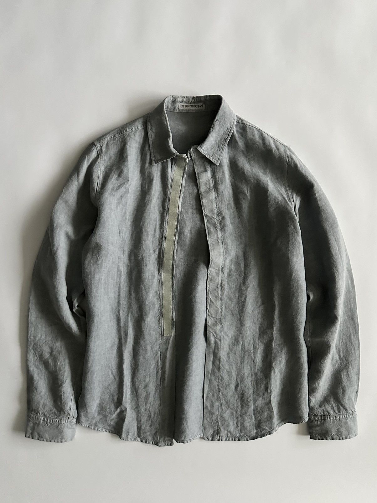 Emporio Armani Emporio Armani 90’s Velcro Linen Shirt Size US S / EU 44-46 / 1 - 4 Thumbnail