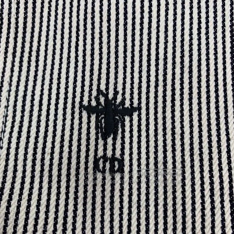 Dior Dior Colour-matched striped bee embroidered cotton lapel s Size XS / US 0-2 / IT 36-38 - 5 Thumbnail