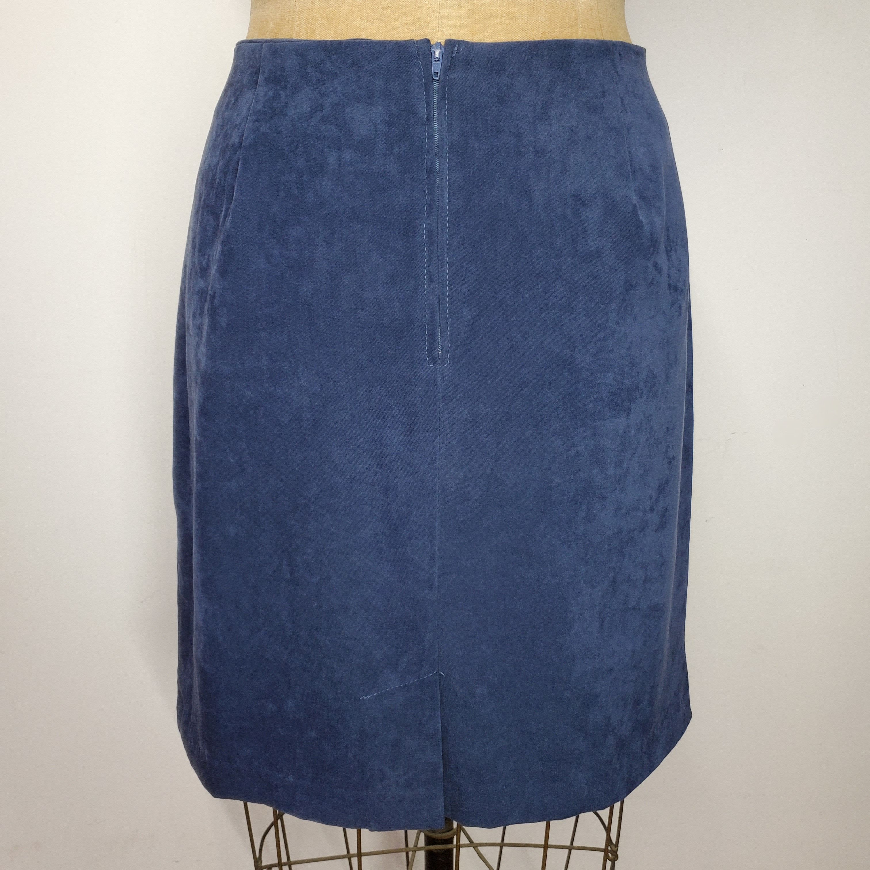 Briggs & Riley Briggs Size 14p Pencil Skirt Microfiber Slate Blue Stretch Size 36" / US 14 / IT 50 - 6 Thumbnail