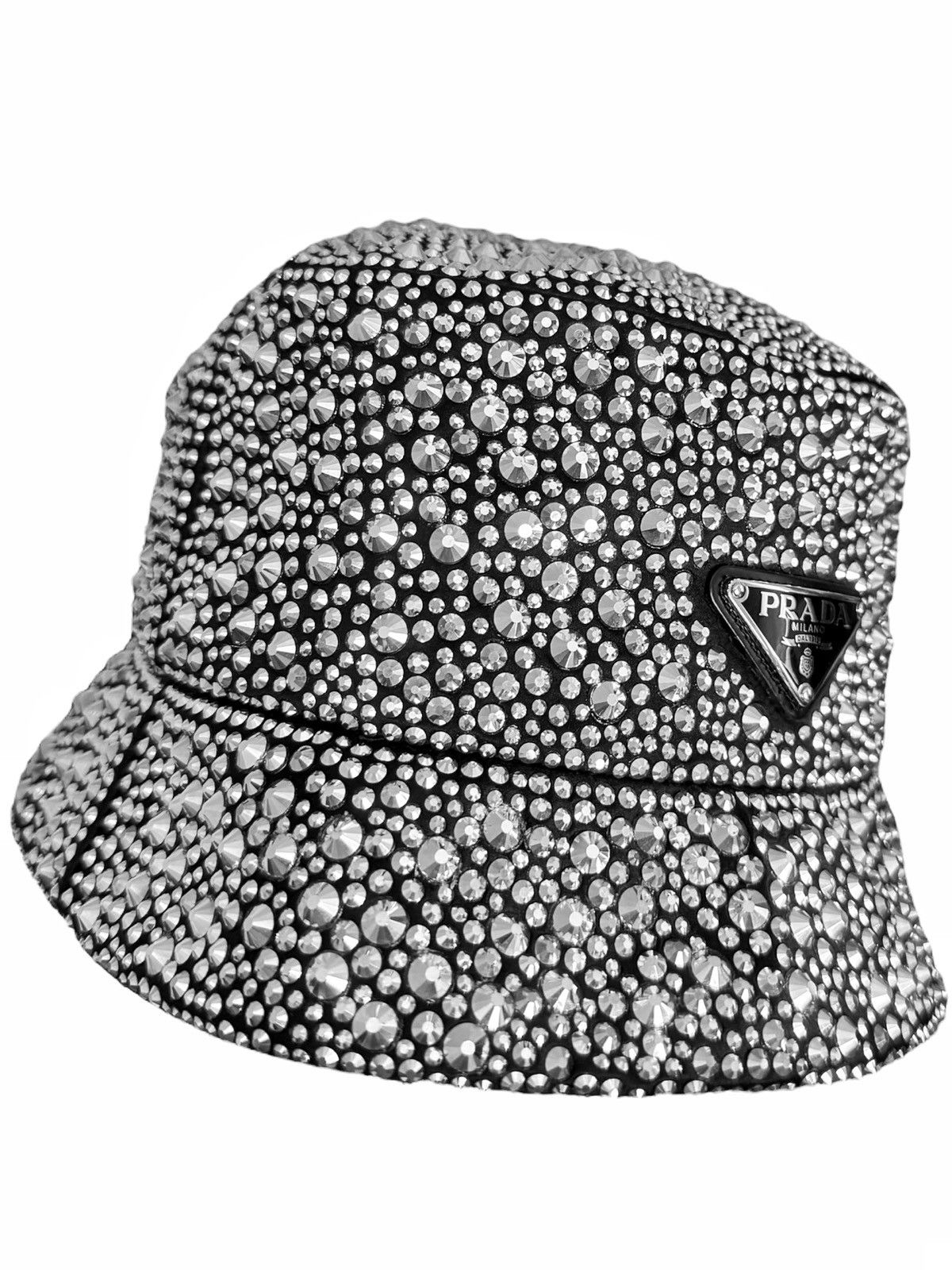 Prada $2,650 FIRE Crystal Stud Silk Bucket Hat Size ONE SIZE - 4 Thumbnail