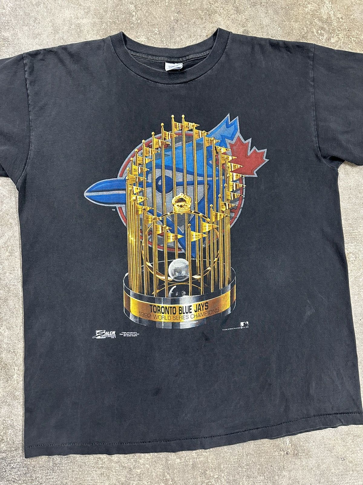 Salem Sportswear Vintage 90s Salem Toronto Blue Jays 92 World Series T-Shirt Size US XL / EU 56 / 4 - 4 Thumbnail