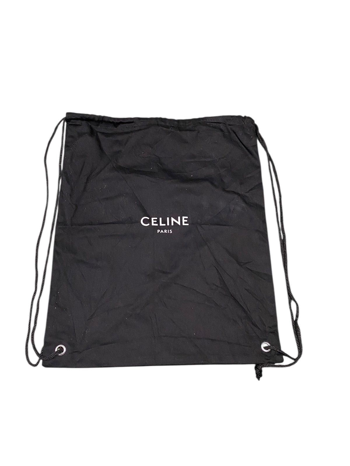Celine paris drawstring cotton bag small logo 90s style