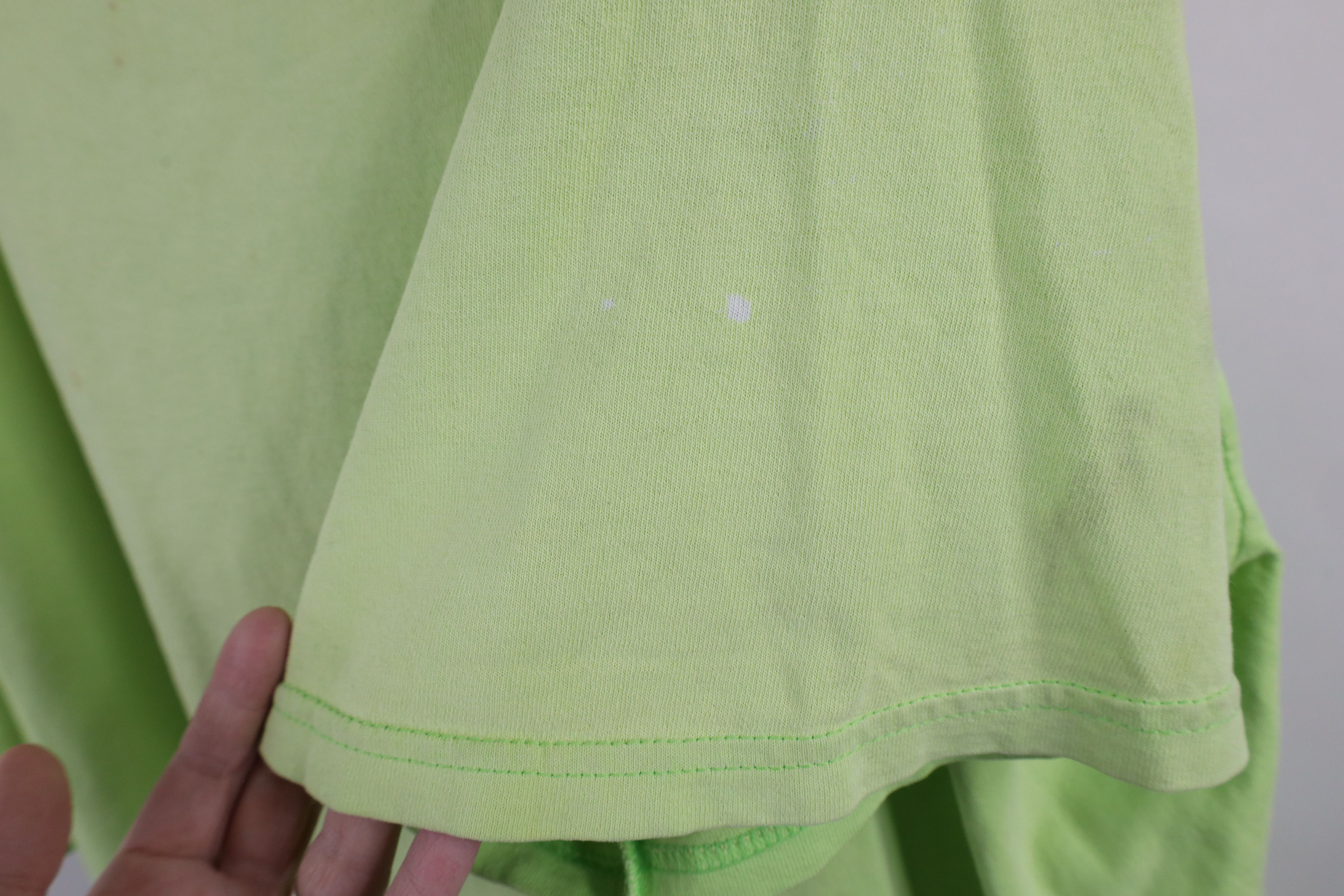 Vintage Vintage 90s Streetwear Heavyweight Blank T-Shirt Lime Green Size US XXL / EU 58 / 5 - 4 Thumbnail