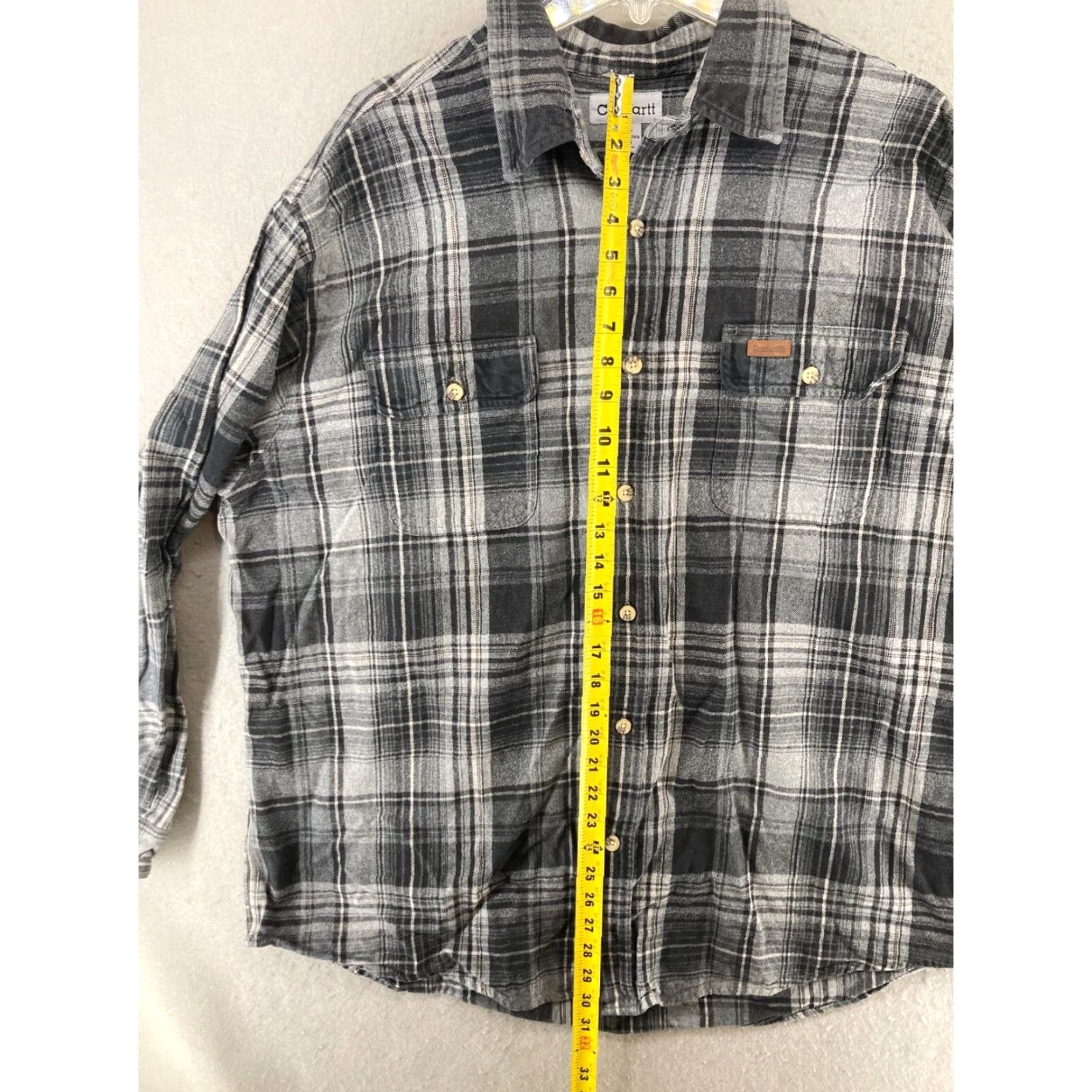 Carhartt Carhartt Shirt Mens 2XL Black Plaid Flannel Button-Up Outdoor Workwear Mens Size US XXL / EU 58 / 5 - 3 Thumbnail