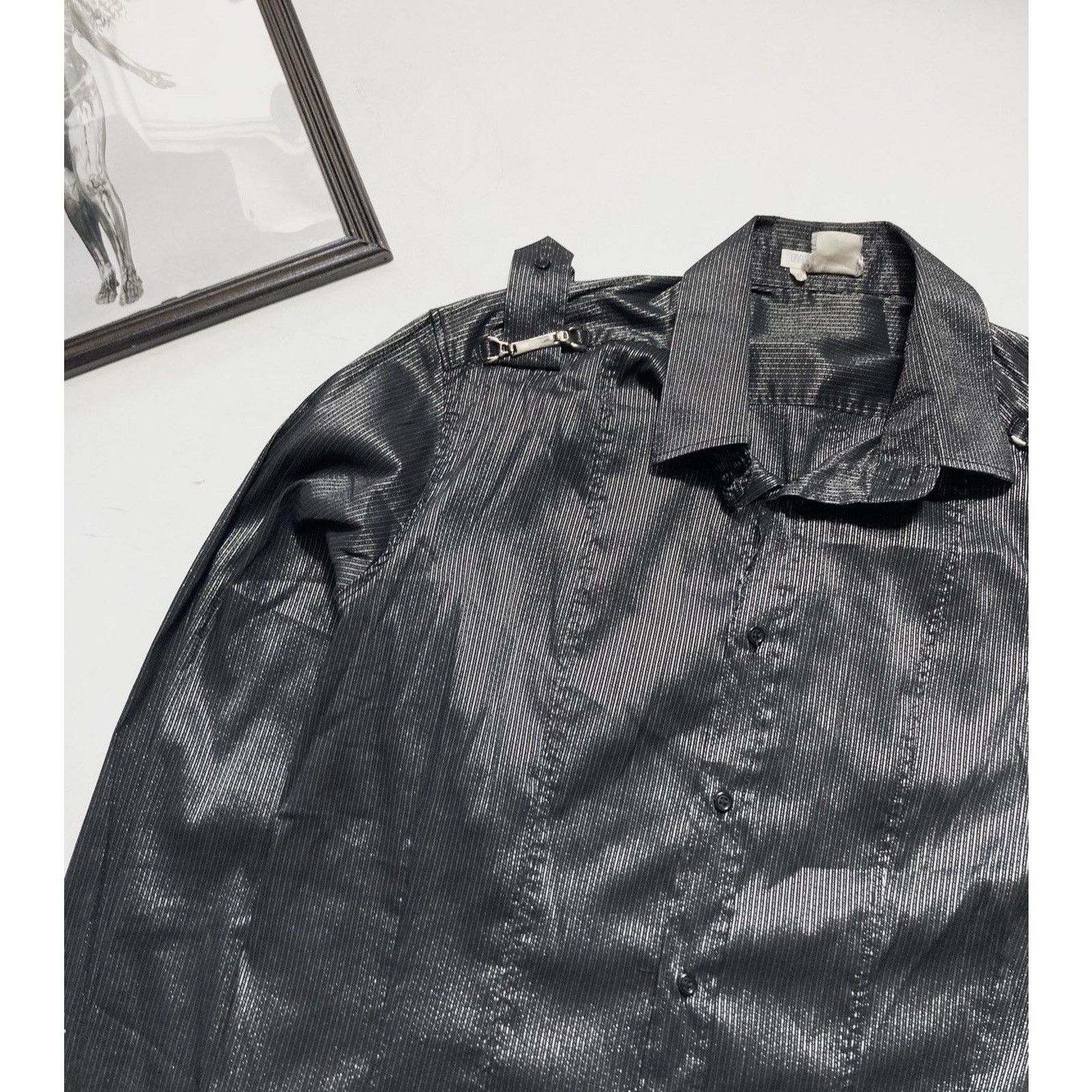 Japanese Brand × Vintage Vintage Avantgarde Black Silver Opium Long Sleeve shirt Size US XL / EU 56 / 4 - 2 Thumbnail