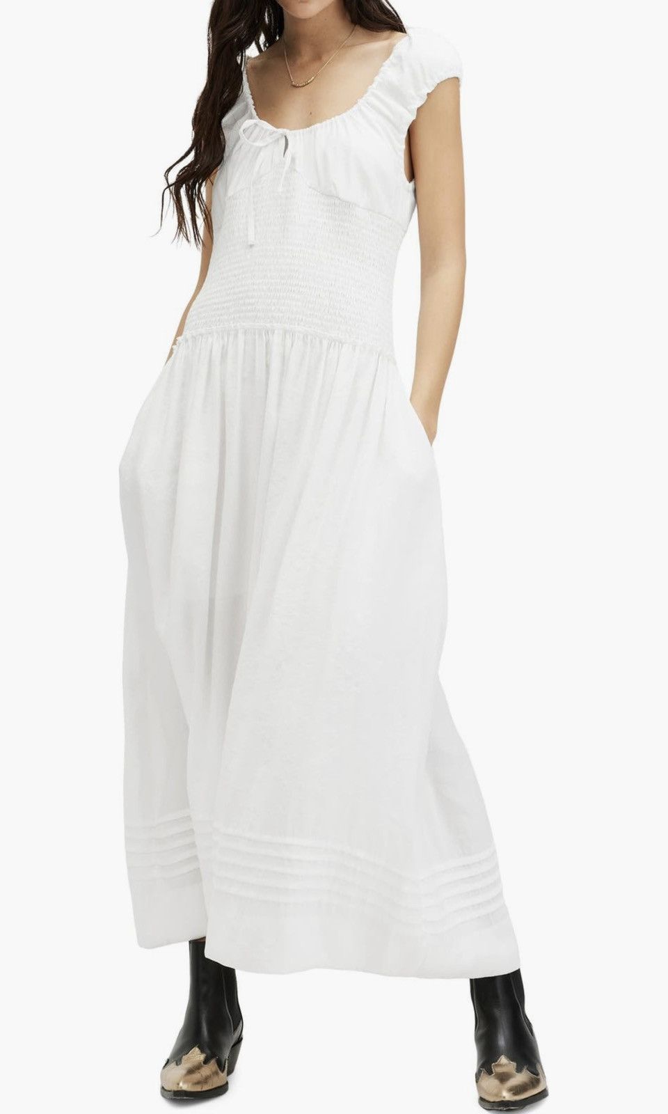 Allsaints AllSaints Eliza Smocked Bodice Maxi Dress size 8 Size M / US 6-8 / IT 42-44 - 1 Thumbnail