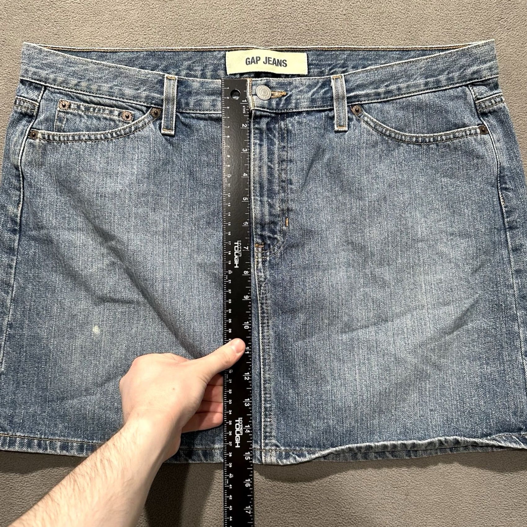 Gap Gap Denim Mini Skirt Womens XL Blue Faded y2K GUC Size 40" / US 18 - 6 Thumbnail