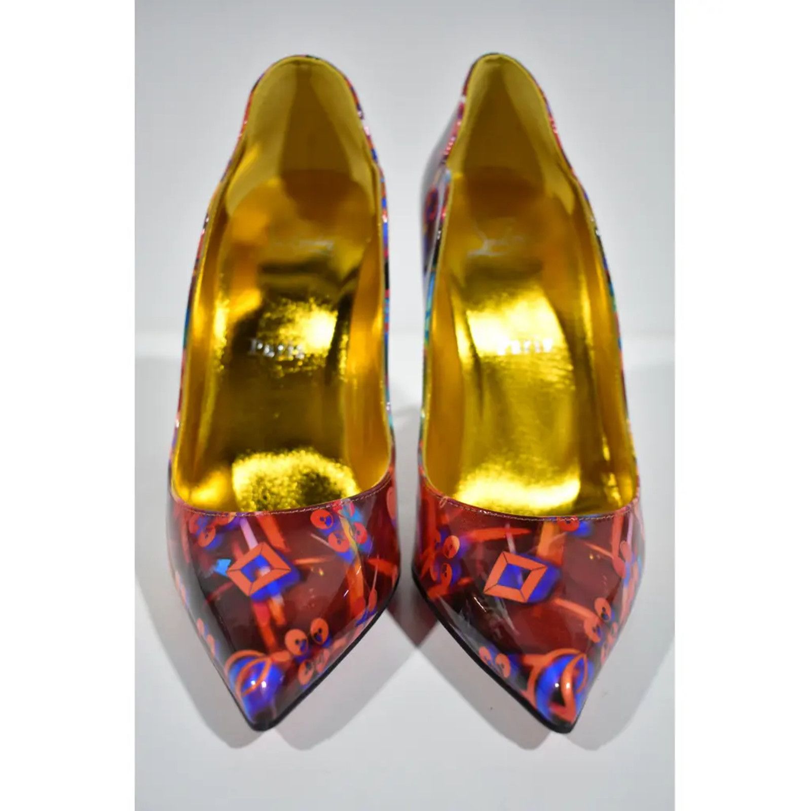 Christian Louboutin Hot Chick 100 Patent Discolaser Red Pointed Toe Heel Pump 39 Size US 9 / IT 39 - 6 Thumbnail