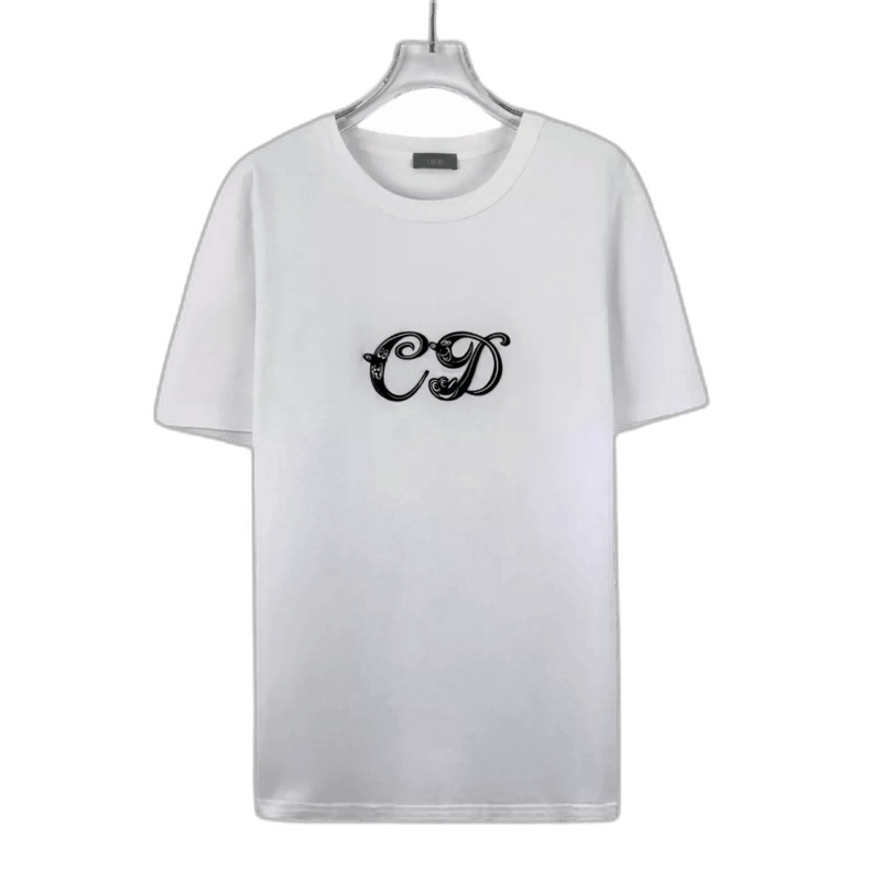 Dior Dior White Logo Embroidered Cotton T-Shirt Size US XL / EU 56 / 4 - 1 Thumbnail