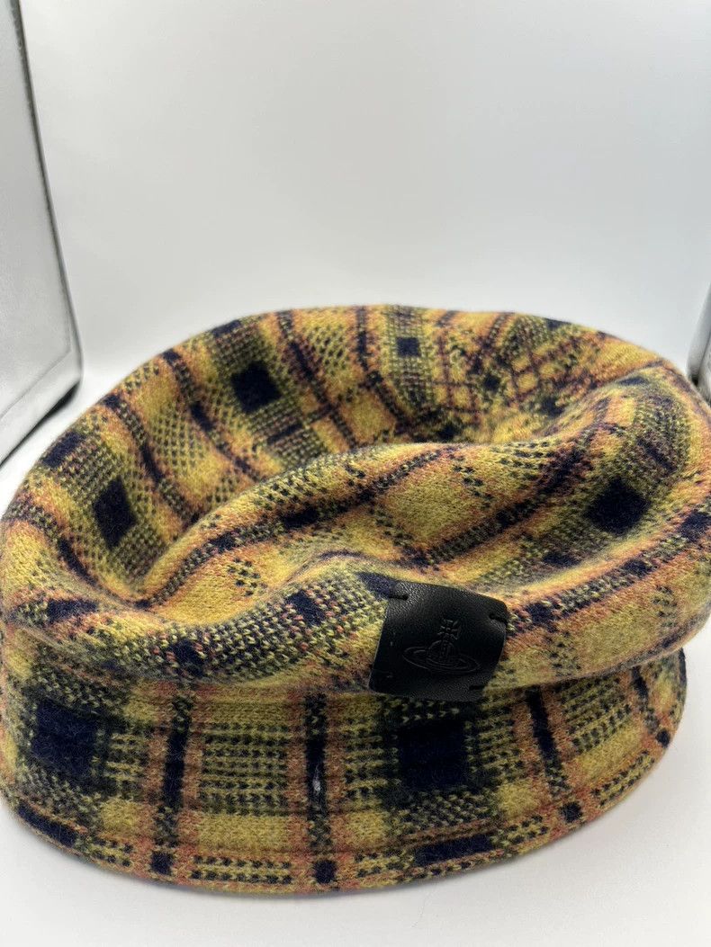 Vivienne Westwood Vivienne Westwood Yellow checkered newsboy cap, 100% wool Size ONE SIZE - 1 Thumbnail