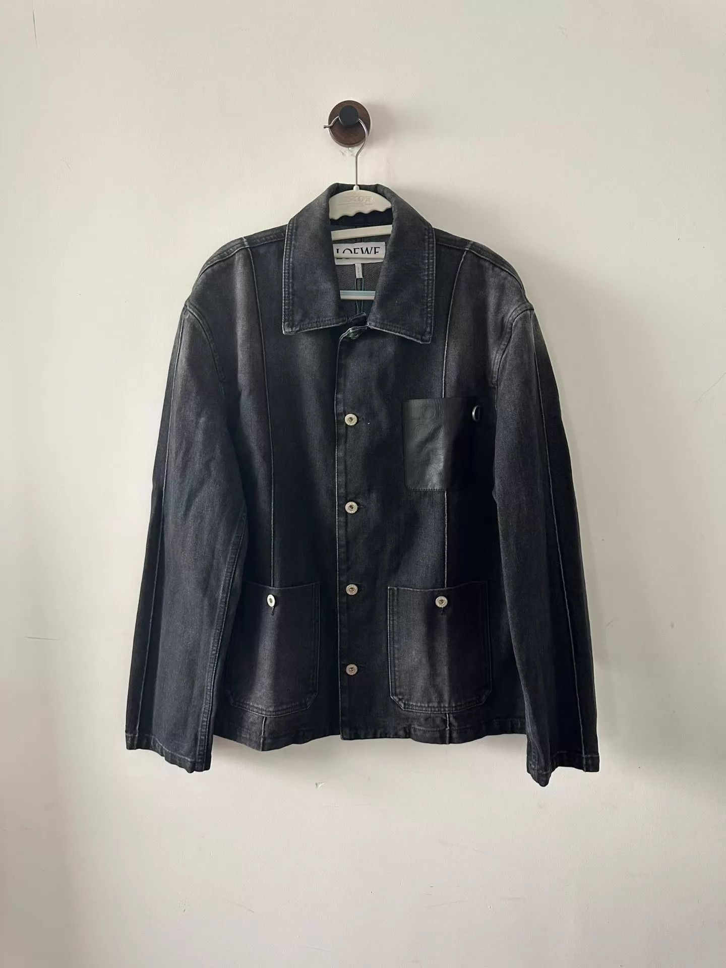 Loewe LOEWE Leather Patch Denim Jacket Size 50 98 New Size US M / EU 48-50 / 2 - 1 Thumbnail