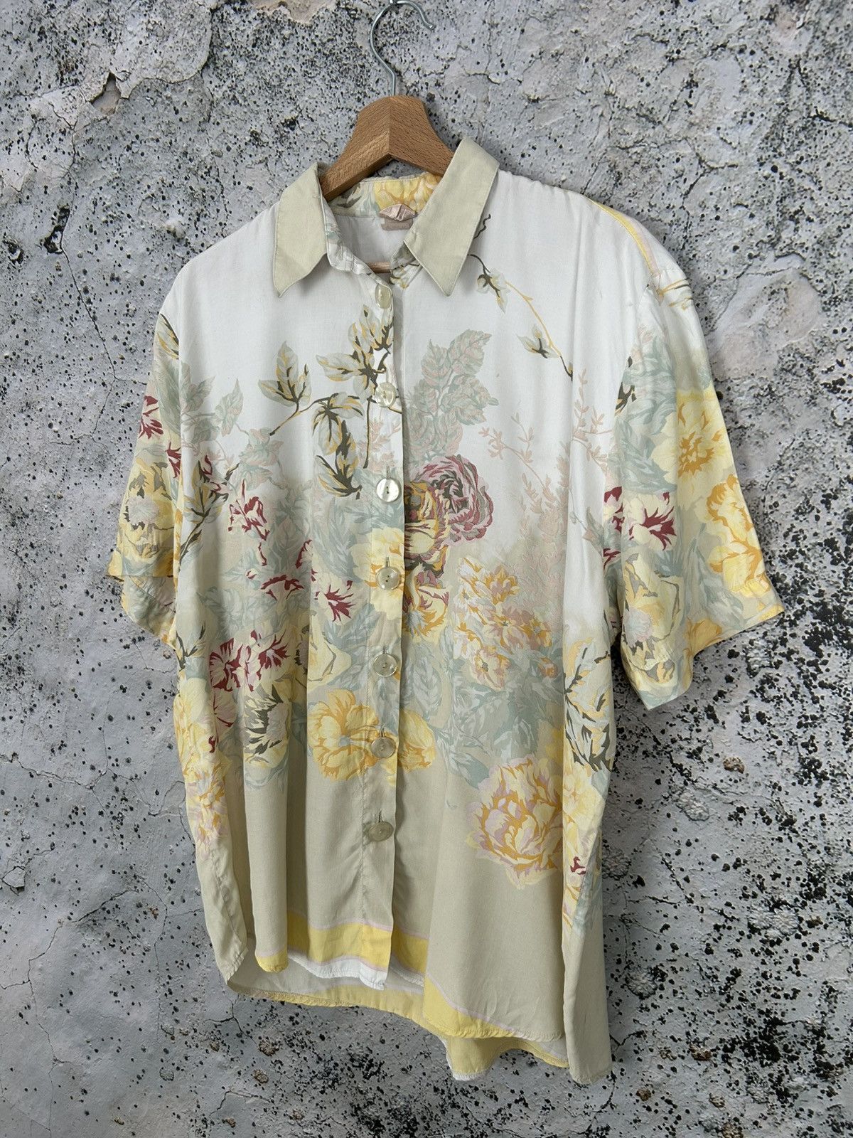 Vintage Vintage Viscose Floral Shirt 90s Avant Garde Grunge Punk Size US L / EU 52-54 / 3 - 2 Thumbnail
