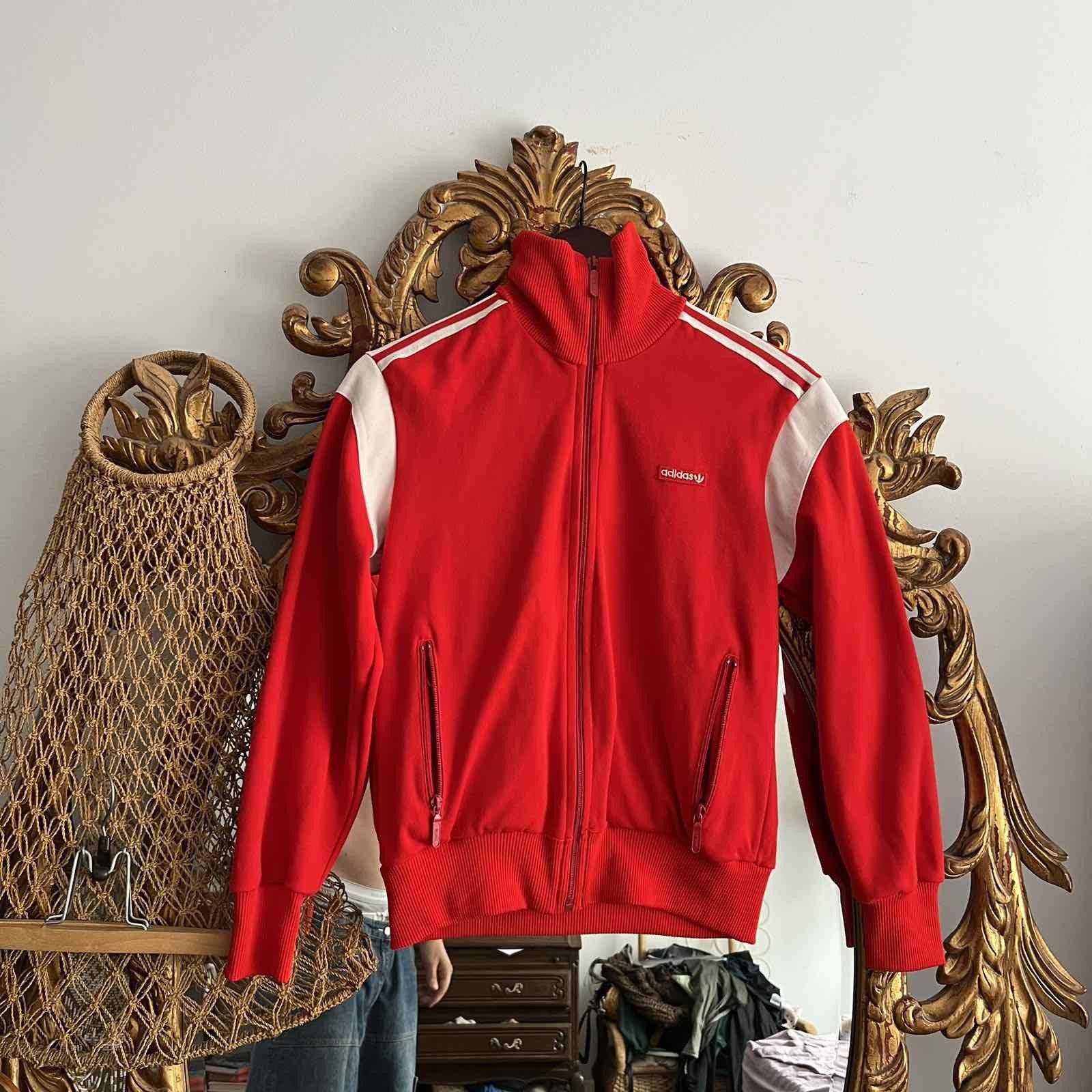 Adidas Adidas Vintage 80s Red Track Jacket Size S / US 4 / IT 40 - 1 Thumbnail