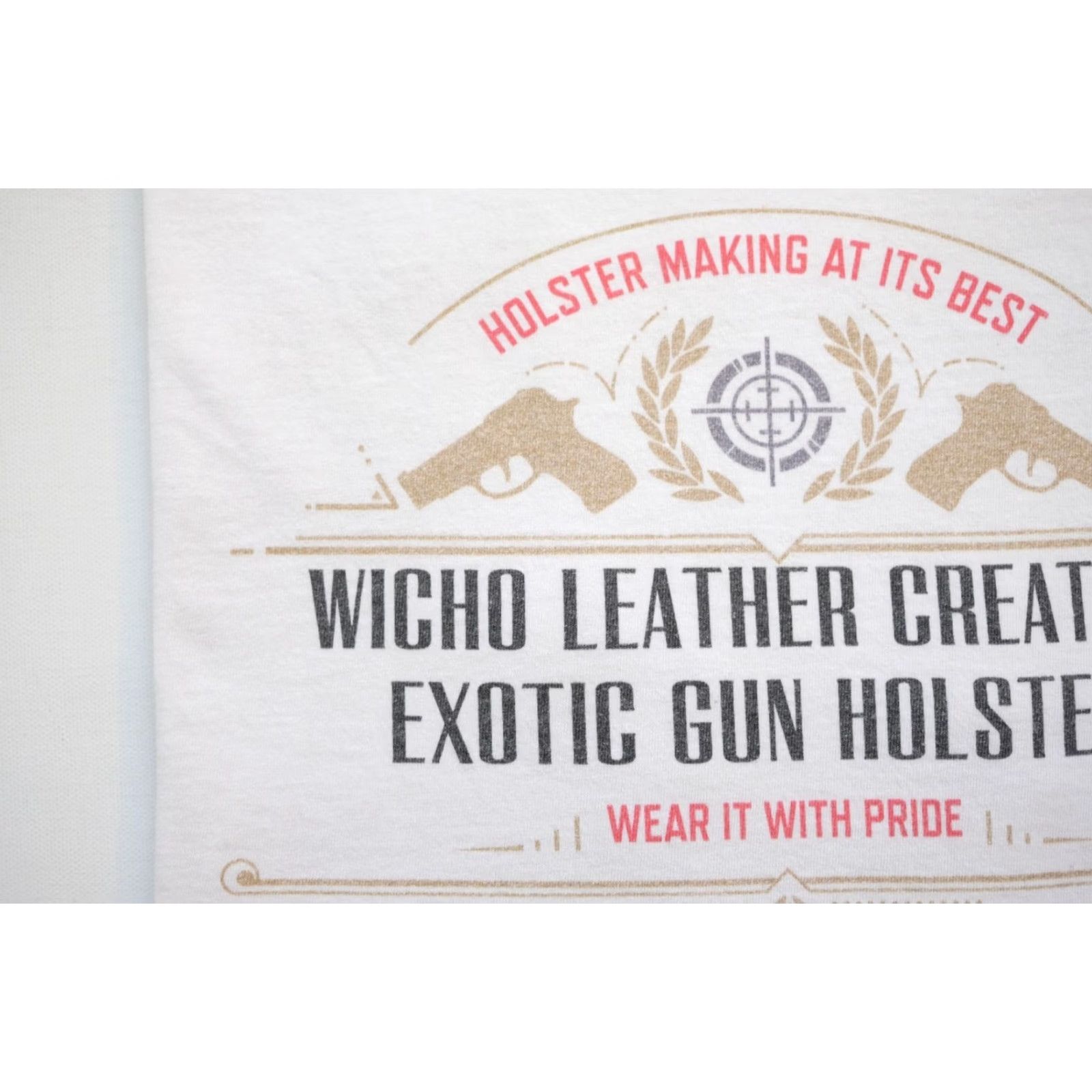 Fruit Of The Loom VINTAGE FRUIT OF THE LOOM VTG Y2K RETRO GUN HOLSTER GRAPHIC WHITE COTTON T SHIRT SZ XL Size US XL / EU 56 / 4 - 4 Thumbnail