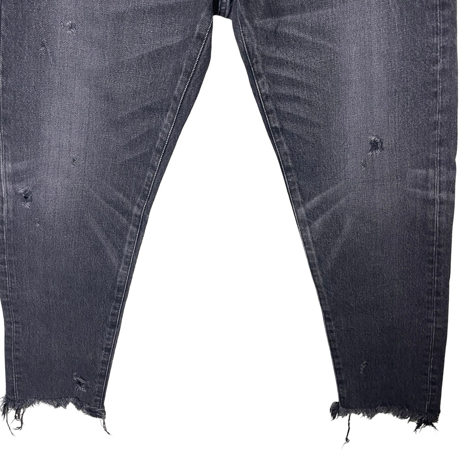 MOUSSY Moussy Merry Tapered Mid Rise Faded Black Cropped Jeans 30 Size 30" / US 8 / IT 44 - 4 Thumbnail