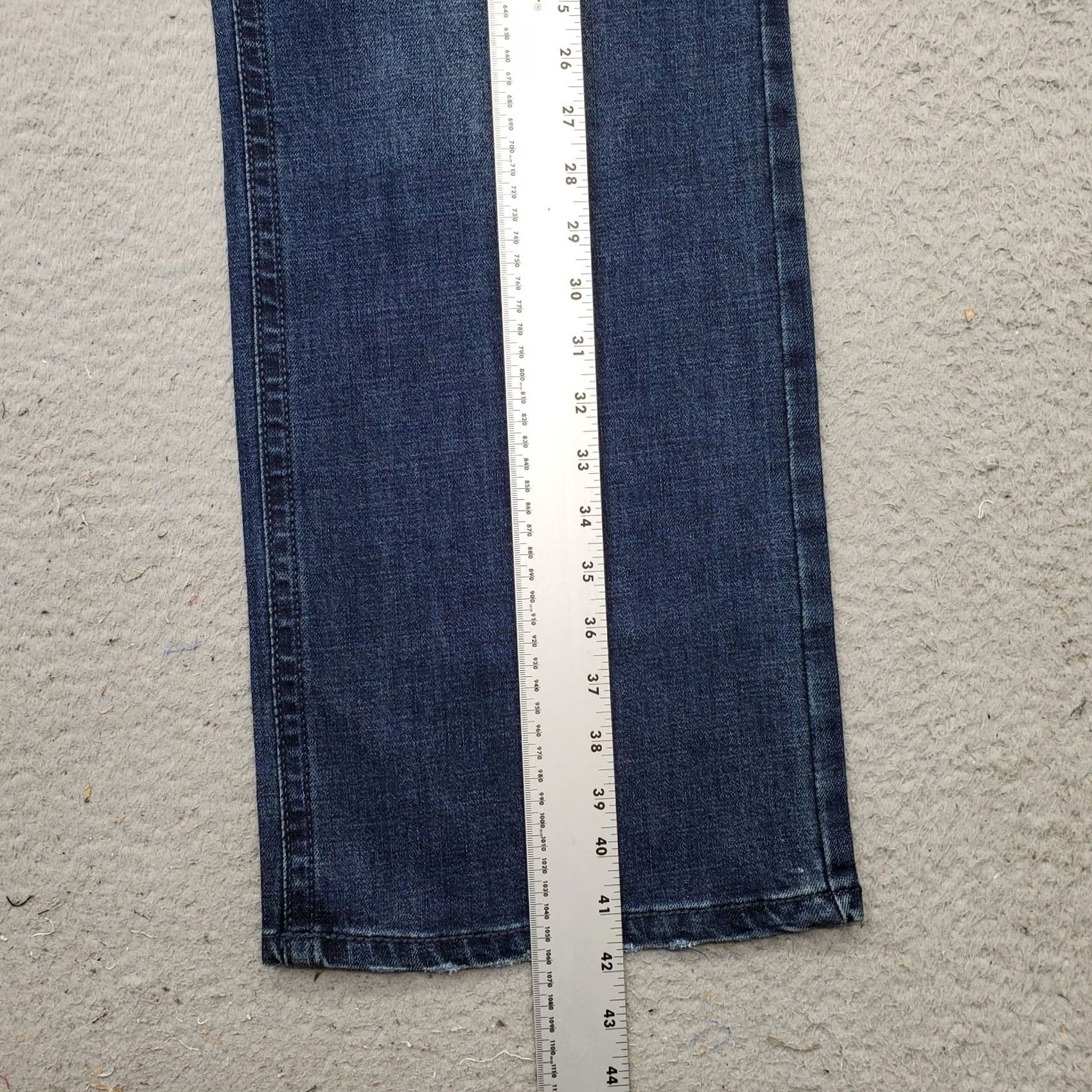 Denime Axel Slim Boot Jeans Men’s 34/32 Blue Denim Dark Wash Stretch Flat Front Size US 34 / EU 50 - 3 Thumbnail
