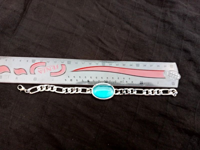 Other Silver-toned Link Chain Bracelet Blue Stone Size ONE SIZE - 1 Thumbnail