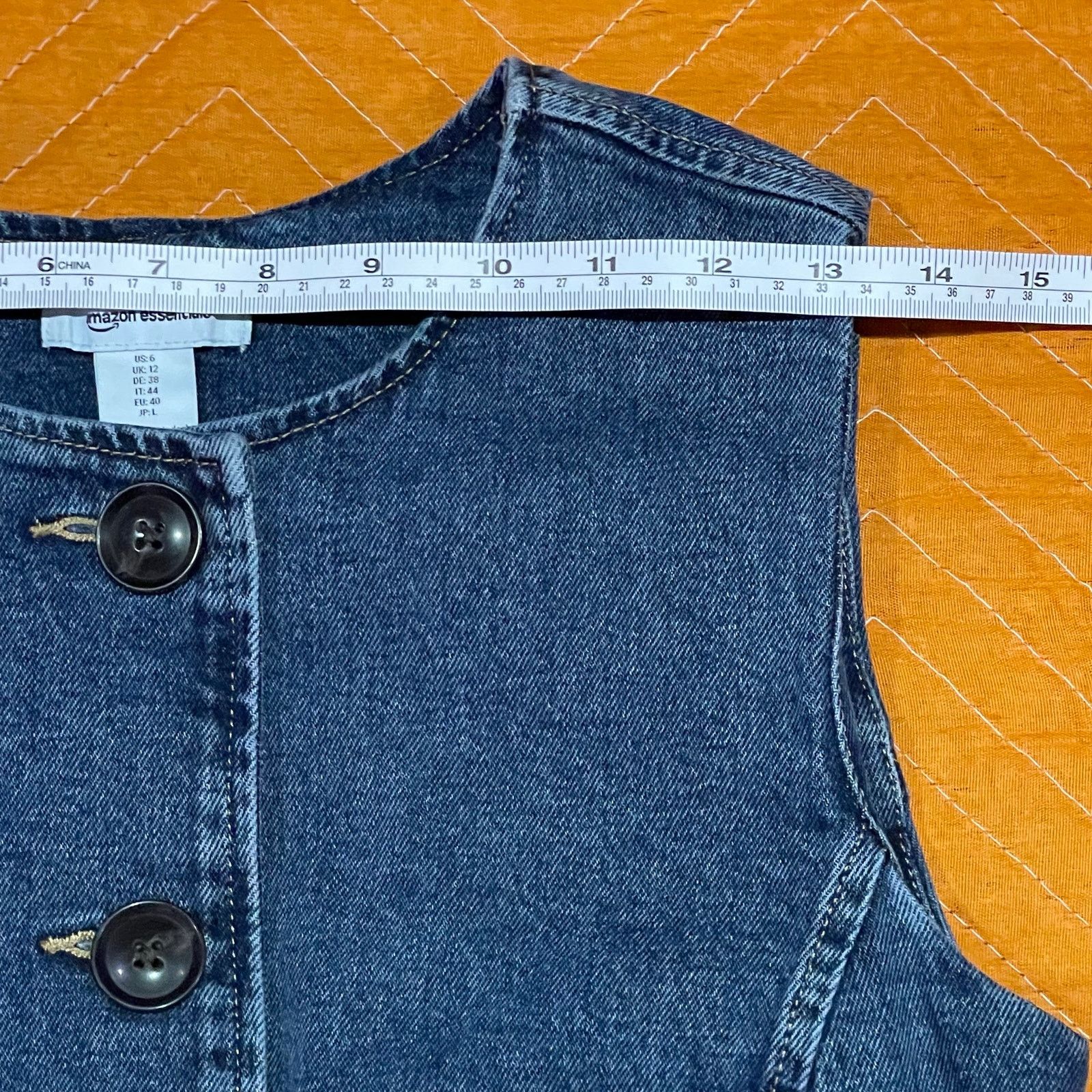 Other Amazon Essentials Button-Down Denim Vest Size M / US 6-8 / IT 42-44 - 3 Thumbnail