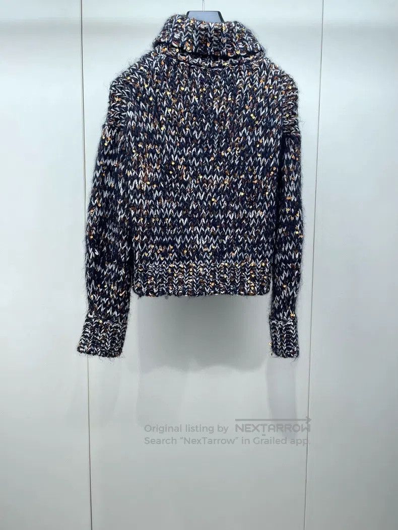 Brunello Cucinelli Brunello Cucinelli Glitter Knit High Neck Sweater Size S / US 4 / IT 40 - 2 Thumbnail