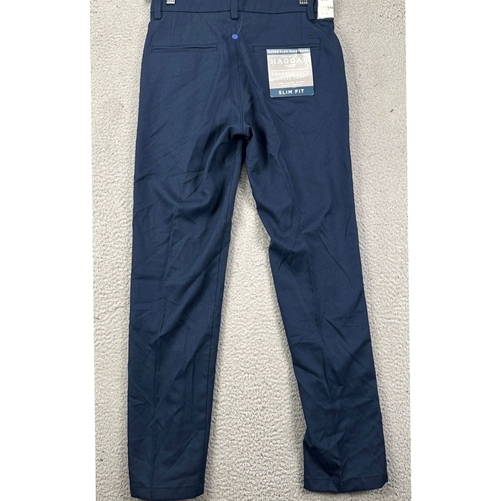 Haggar VINTAGE: No Haggar Pants Dress Slim Navy Blue 28x30 Men Slim Fit Performance Dress Pants Men Size US 29 - 3 Thumbnail