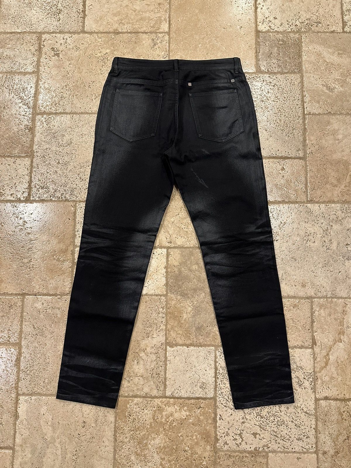 Givenchy Givenchy x Matthew Williams Wax Coated Shiny Black Denim Size US 34 / EU 50 - 5 Thumbnail
