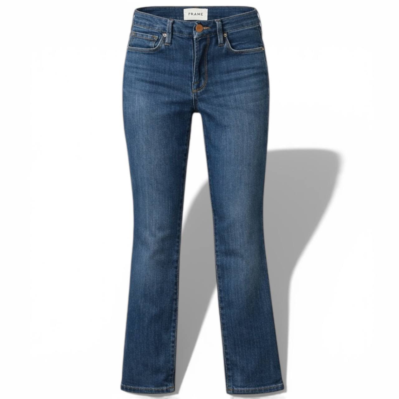 Frame $299 FRAME LE MINI ICON BOOT JEANS WOMENS SIZE 27 BLUE MID Size US 27 - 1 Thumbnail