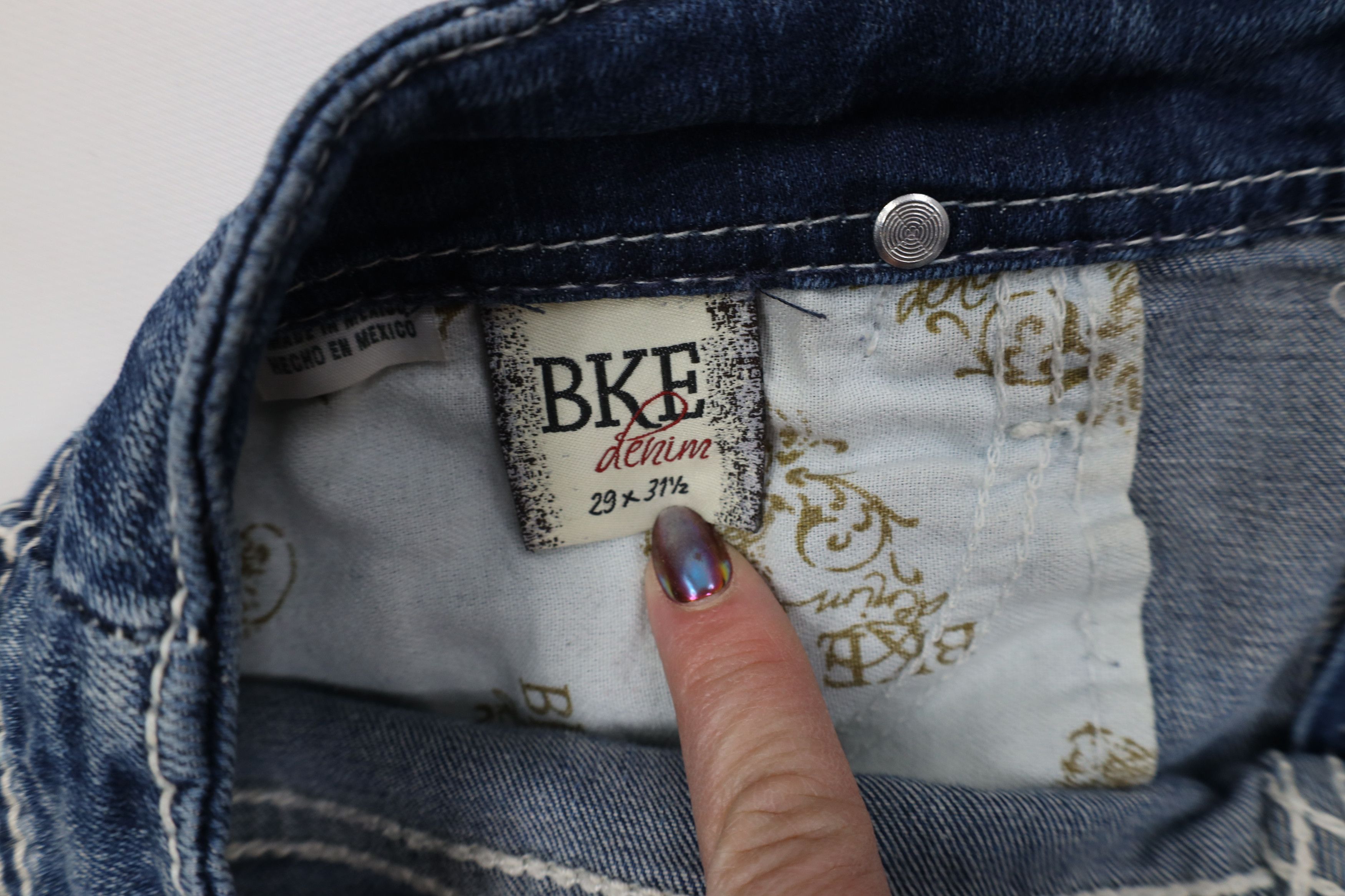 Vintage Buckle BKE Thick Stitch Wendi Flared Bootcut Jeans Blue Size 29" - 9 Thumbnail