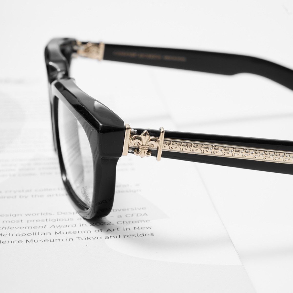 Chrome Hearts CHROME HEARTS SEE YOU IN TEA BLACK-GOLD PLATED GLASSES Size ONE SIZE - 3 Thumbnail