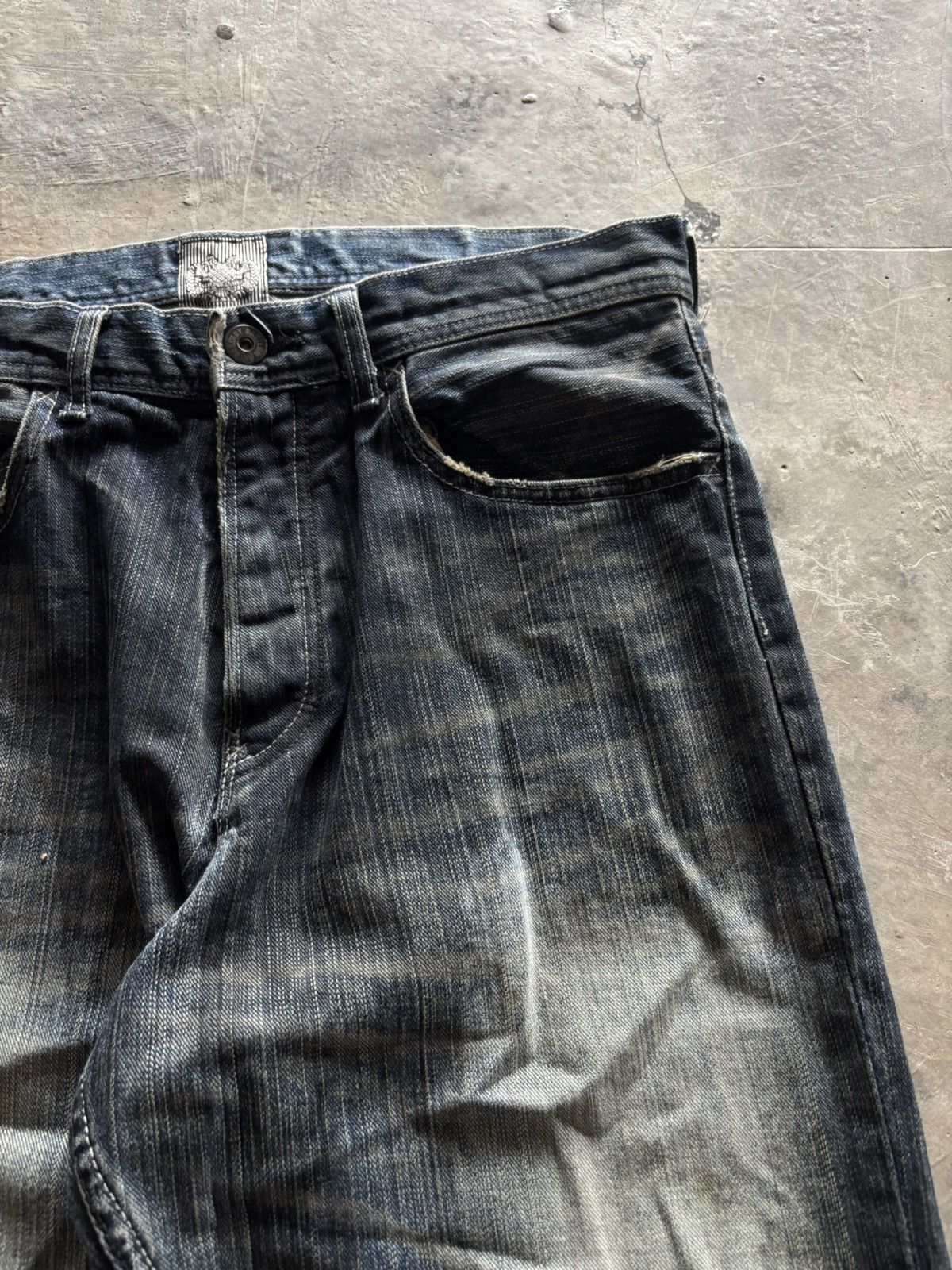 If Six Was Nine DESTROY BABYLON japanese jeans oil muddy rust wash punk goth Size US 34 / EU 50 - 3 Thumbnail
